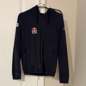 Men's Navy Zip-Up Sweater with Hood